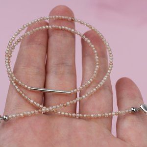 Tiny stone crystal choker, dainty faceted gemstone necklace for women